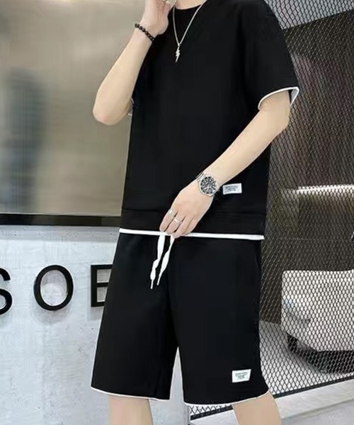 KELVIN（ケルヴァン）の「Waffle Layered Tee ワッフルレイヤードセットアップ（Tシャツ/カットソー・メンズ・ブラック・MEDIUM/LARGE）」の2枚目の写真
