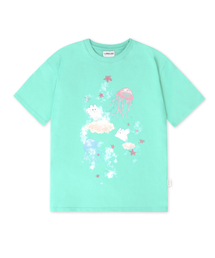 ambler（エムブラー）の「ジェリーフィッシュグラフィック半袖Tシャツ AS1316 (ミント)（Tシャツ/カットソー）」