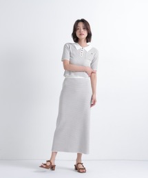 NATURAL BEAUTY BASIC | ボーダーニットセットアップ(ワンピース)