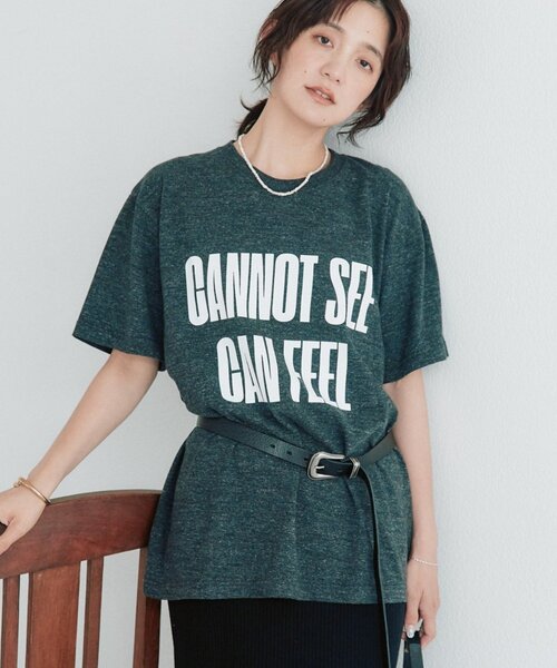 RIVE DROITE(リヴドロワ)の「予約【A・MONN】【綿100%/洗濯機洗い可】feelロゴTee(Tシャツ/カットソー・レディース・ピンク/オフホワイト/チャコールグレー・FREE)」の2枚目の写真