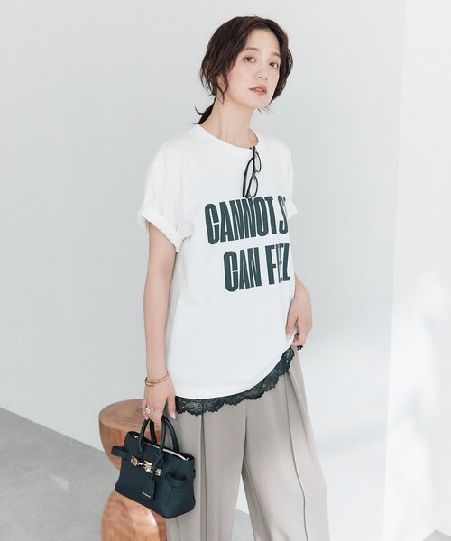 RIVE DROITE(リヴドロワ)の「予約【A・MONN】【綿100%/洗濯機洗い可】feelロゴTee(Tシャツ/カットソー・レディース・ピンク/オフホワイト/チャコールグレー・FREE)」の10枚目の写真