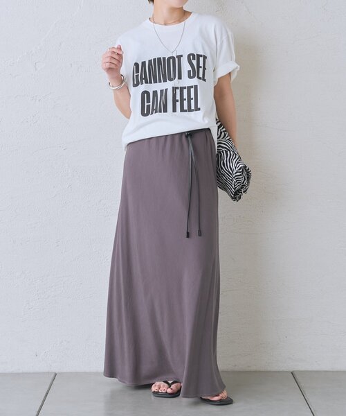 RIVE DROITE(リヴドロワ)の「予約【A・MONN】【綿100%/洗濯機洗い可】feelロゴTee(Tシャツ/カットソー・レディース・ピンク/オフホワイト/チャコールグレー・FREE)」の12枚目の写真