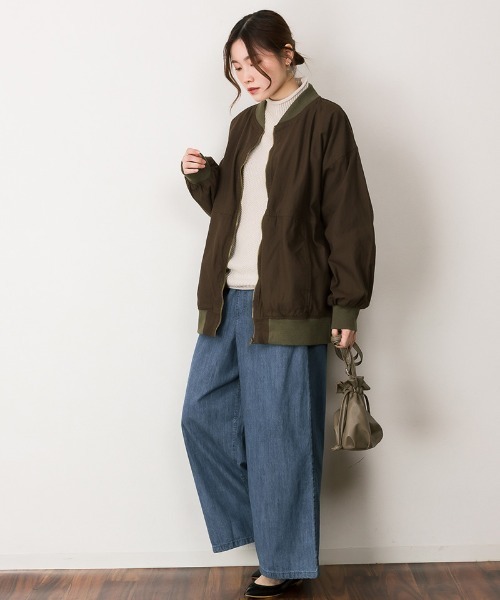 MARAI(マーライ)の「ライトオンスデニムワイドパンツ イージーパンツ(デニムパンツ・レディース・ブルー/ネイビー・3L/4L/L/LL/M)」の3枚目の写真