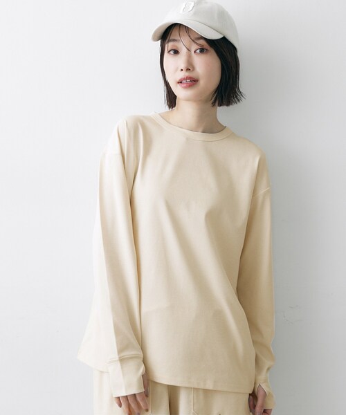 Dessin(デッサン)の「【吸水速乾/UVカット】ラッシュガード ロングTシャツ(Tシャツ/カットソー・レディース・ナチュラル/ダークグレー・01/04/03/02)」の7枚目の写真
