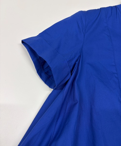 Belta attrice(ベルタアトリーチェ)の「【秋!人気の!】タイプライター バックプリーツ 半袖 ロング シャツワンピース(シャツワンピース・レディース・グレー/ブルー/スミクロ・FREE)」の9枚目の写真