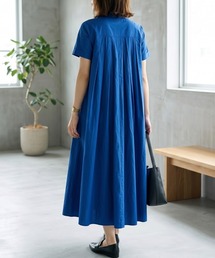Belta attrice（ベルタアトリーチェ）の「【秋！人気の！】タイプライター バックプリーツ 半袖 ロング シャツワンピース（シャツワンピース）」