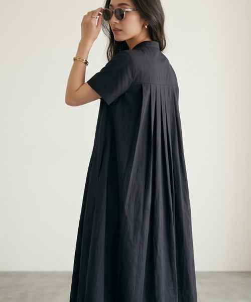 Belta attrice(ベルタアトリーチェ)の「【秋!人気の!】タイプライター バックプリーツ 半袖 ロング シャツワンピース(シャツワンピース・レディース・グレー/ブルー/スミクロ・FREE)」の22枚目の写真
