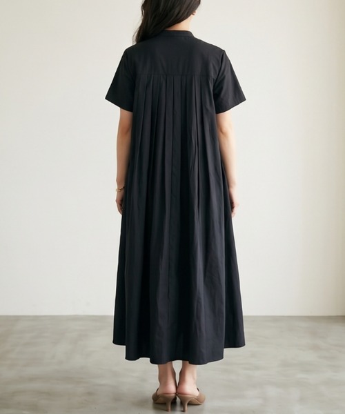 Belta attrice(ベルタアトリーチェ)の「【秋!人気の!】タイプライター バックプリーツ 半袖 ロング シャツワンピース(シャツワンピース・レディース・グレー/ブルー/スミクロ・FREE)」の11枚目の写真