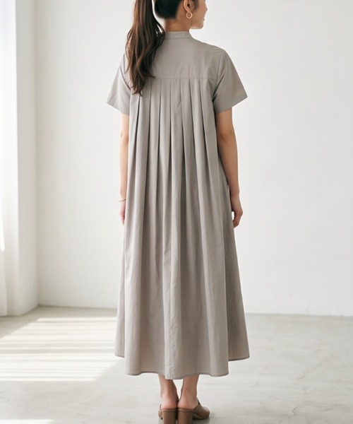 Belta attrice(ベルタアトリーチェ)の「【秋!人気の!】タイプライター バックプリーツ 半袖 ロング シャツワンピース(シャツワンピース・レディース・グレー/ブルー/スミクロ・FREE)」の20枚目の写真