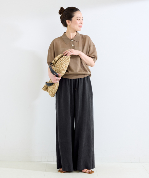 B.C STOCK(ベーセーストック)の「《追加2》手洗い可 / フィブリルRelaxパンツ(スラックス・レディース・ブラック/ベージュ/カーキ・SMALL/MEDIUM)」の4枚目の写真