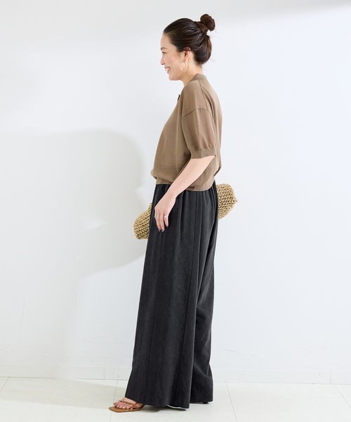 B.C STOCK(ベーセーストック)の「《追加2》手洗い可 / フィブリルRelaxパンツ(スラックス・レディース・ブラック/ベージュ/カーキ・SMALL/MEDIUM)」の5枚目の写真