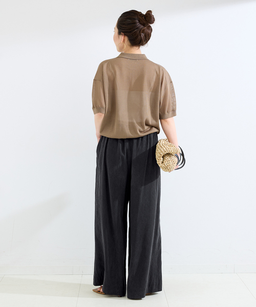 B.C STOCK(ベーセーストック)の「《追加2》手洗い可 / フィブリルRelaxパンツ(スラックス・レディース・ブラック/ベージュ/カーキ・SMALL/MEDIUM)」の6枚目の写真