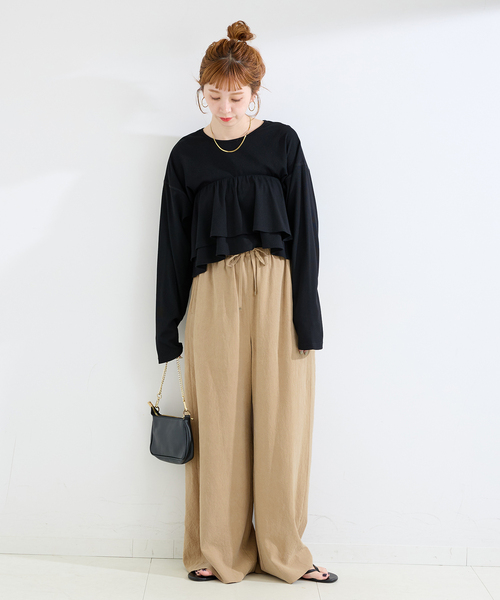 B.C STOCK(ベーセーストック)の「《追加2》手洗い可 / フィブリルRelaxパンツ(スラックス・レディース・ブラック/ベージュ/カーキ・SMALL/MEDIUM)」の10枚目の写真