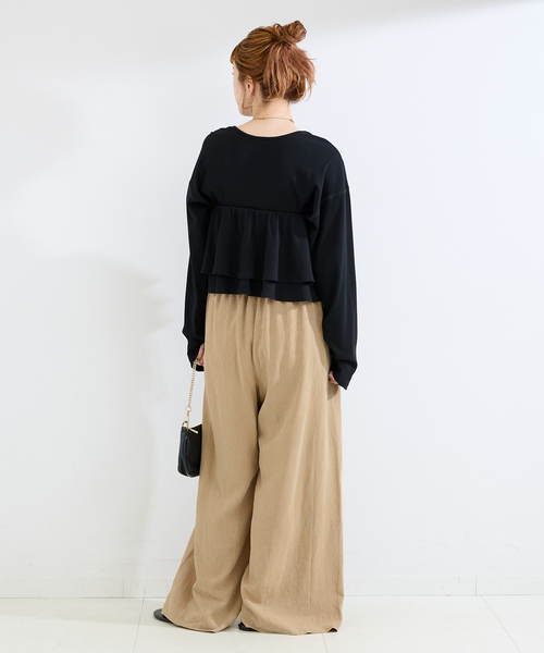 B.C STOCK(ベーセーストック)の「《追加2》手洗い可 / フィブリルRelaxパンツ(スラックス・レディース・ブラック/ベージュ/カーキ・SMALL/MEDIUM)」の12枚目の写真