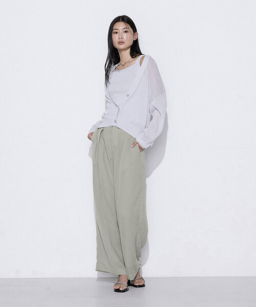 COMME CA(コムサ)の「【セットアップ対応】【RE:撚】トリアセクールスラブ タックワイドパンツ(その他パンツ・レディース・ブラック/キナリ/ライトグレー・11号/9号/7号)」の8枚目の写真