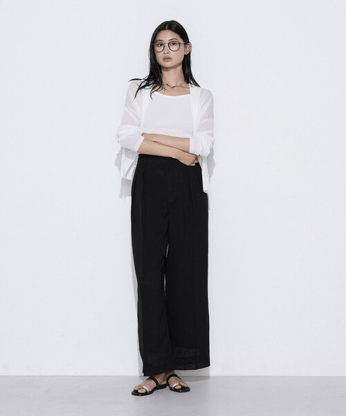 COMME CA(コムサ)の「【セットアップ対応】【RE:撚】トリアセクールスラブ タックワイドパンツ(その他パンツ・レディース・ブラック/キナリ/ライトグレー・11号/9号/7号)」の14枚目の写真