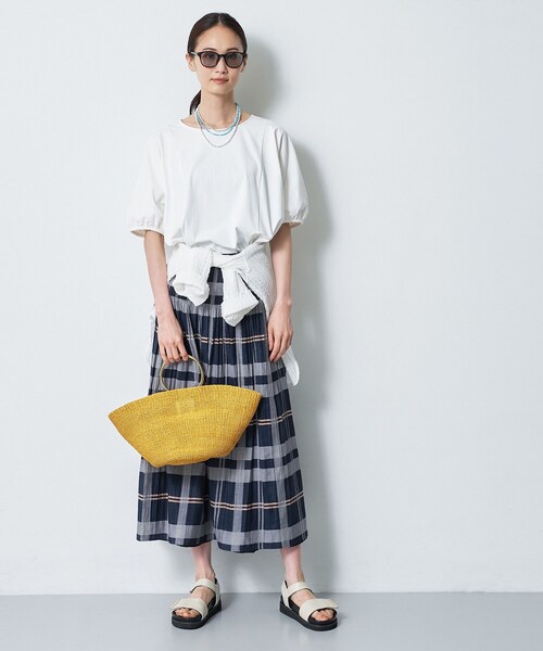 Reflect(リフレクト)の「【UVカット/接触冷感/吸水速乾】ギャザースリーブカットソー(Tシャツ/カットソー・レディース・ピンク系/ホワイト/ダークブラウン・09/07/11/13)」の8枚目の写真