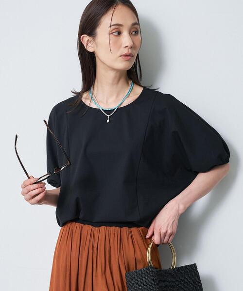 Reflect(リフレクト)の「【UVカット/接触冷感/吸水速乾】ギャザースリーブカットソー(Tシャツ/カットソー・レディース・ピンク系/ホワイト/ダークブラウン・09/07/11/13)」の10枚目の写真