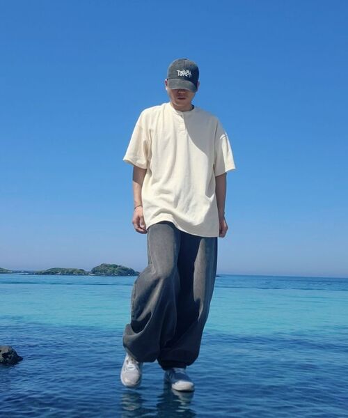 PACIENCIA(パシエンシア)の「オーバーサイズワッフルヘンリーネック半袖アイボリー(Tシャツ/カットソー・メンズ・その他・LARGE/X-LARGE/XX-LARGE)」の6枚目の写真