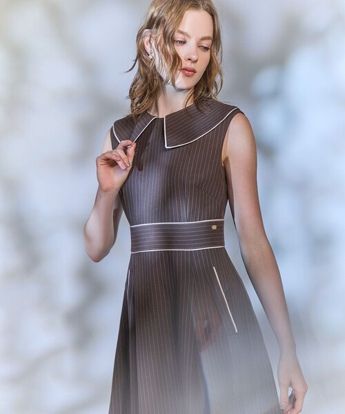 TOCCA（トッカ）の「LADY IN STRIPE ドレス（ワンピース・レディース・ネイビー系5/ブラウン系5・2/0/4）」の12枚目の写真
