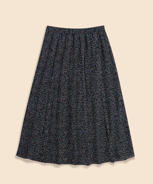 BROOKS BROTHERS(ブルックスブラザーズ)の「ポリエステル BBロゴ アソートドットプリント シアー ソフトプリーツ ミディスカート(スカート・レディース・ブラック・0/2/4/6/8)」の6枚目の写真