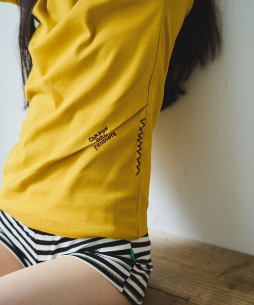 common gull products.(コモンガルプロダクツ)の「肌に残る湿度のボートネックTEE(Tシャツ/カットソー・レディース・ワイン/ホワイト系/グリーン系・SMALL/MEDIUM/LARGE)」の7枚目の写真