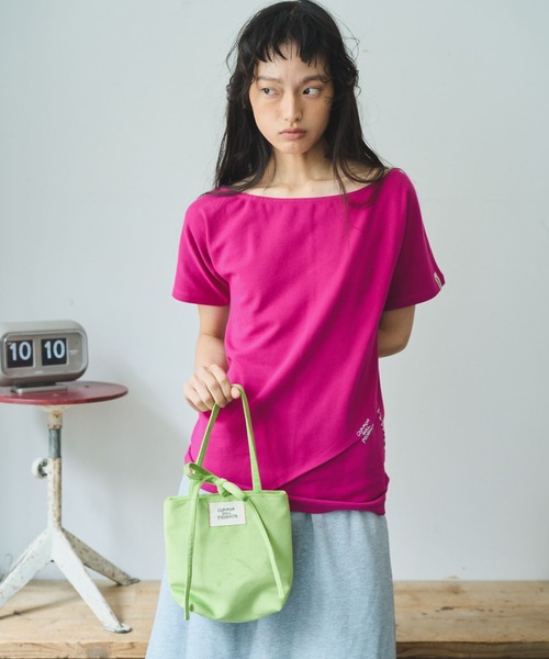 common gull products.(コモンガルプロダクツ)の「肌に残る湿度のボートネックTEE(Tシャツ/カットソー・レディース・ワイン/ホワイト系/グリーン系・SMALL/MEDIUM/LARGE)」の17枚目の写真