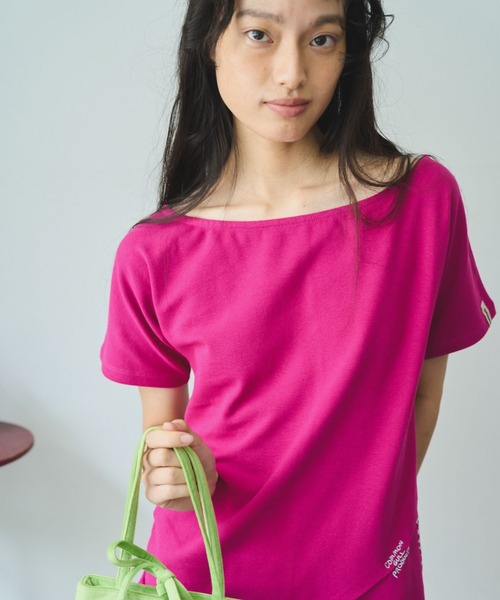 common gull products.(コモンガルプロダクツ)の「肌に残る湿度のボートネックTEE(Tシャツ/カットソー・レディース・ワイン/ホワイト系/グリーン系・SMALL/MEDIUM/LARGE)」の18枚目の写真