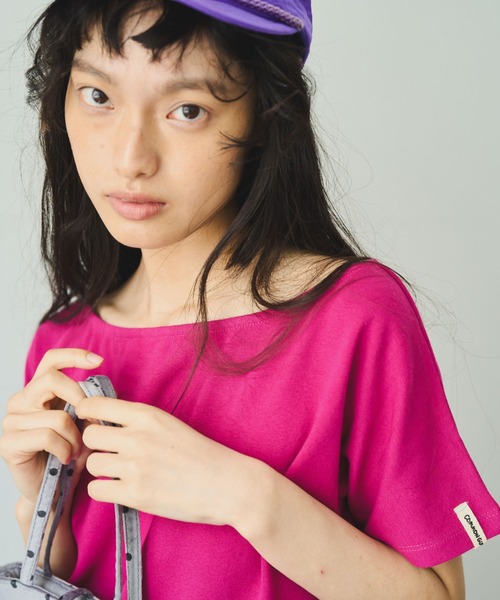 common gull products.(コモンガルプロダクツ)の「肌に残る湿度のボートネックTEE(Tシャツ/カットソー・レディース・ワイン/ホワイト系/グリーン系・SMALL/MEDIUM/LARGE)」の21枚目の写真