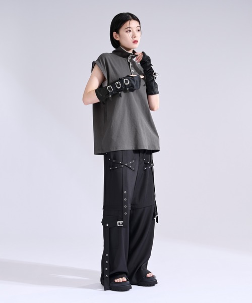 Ellno Loset(エルノロゼット)の「2wayショルダーハイネックプルオーバー(Tシャツ/カットソー・メンズ・チャコール/ブラック・SMALL/LARGE/MEDIUM)」の15枚目の写真