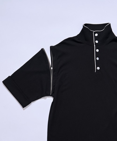 Ellno Loset(エルノロゼット)の「2wayショルダーハイネックプルオーバー(Tシャツ/カットソー・メンズ・チャコール/ブラック・SMALL/LARGE/MEDIUM)」の19枚目の写真