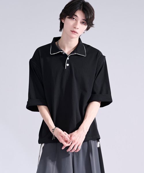 Ellno Loset(エルノロゼット)の「2wayショルダーハイネックプルオーバー(Tシャツ/カットソー・メンズ・チャコール/ブラック・SMALL/LARGE/MEDIUM)」の22枚目の写真