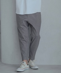 mp15246-Melange Herringbone Brushed Stretch Tapered Easy Pants イージーパンツ(MGN-263-022)