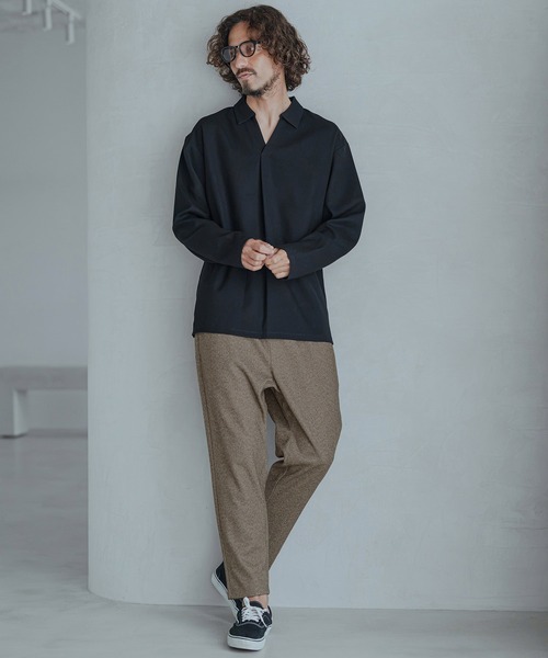Magine(マージン)の「mp15246-Melange Herringbone Brushed Stretch Tapered Easy Pants イージーパンツ(MGN-263-022)(その他パンツ・メンズ・ブラック/ベージュ/グレー・44/46/48)」の14枚目の写真