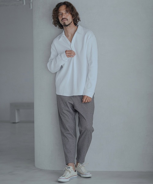Magine(マージン)の「mp15246-Melange Herringbone Brushed Stretch Tapered Easy Pants イージーパンツ(MGN-263-022)(その他パンツ・メンズ・ブラック/ベージュ/グレー・44/46/48)」の19枚目の写真