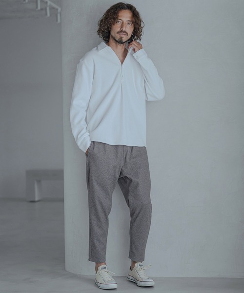 Magine(マージン)の「mp15246-Melange Herringbone Brushed Stretch Tapered Easy Pants イージーパンツ(MGN-263-022)(その他パンツ・メンズ・ブラック/ベージュ/グレー・44/46/48)」の20枚目の写真