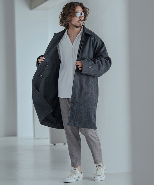 Magine(マージン)の「mp15246-Melange Herringbone Brushed Stretch Tapered Easy Pants イージーパンツ(MGN-263-022)(その他パンツ・メンズ・ブラック/ベージュ/グレー・44/46/48)」の21枚目の写真