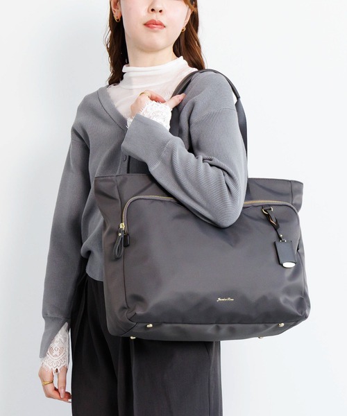 Jewelna Rose(ジュエルナローズ)の「ルフィーヌ トートバッグ 16343(トートバッグ・レディース・ブラック/ダークグレー/グレイッシュベージュ・FREE)」の2枚目の写真