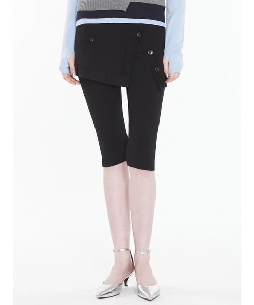 SORIN(ソリン )の「Layered Capri Pants / レイヤードカプリパンツ(その他パンツ・レディース・ピンク/ブラック/ダークグレー・38)」の2枚目の写真