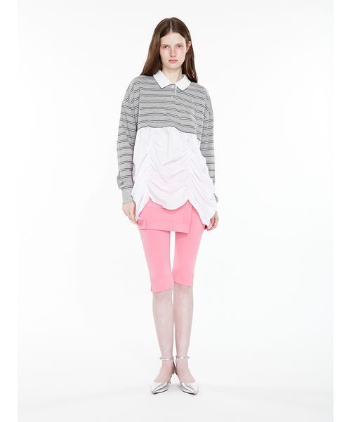 SORIN(ソリン )の「Layered Capri Pants / レイヤードカプリパンツ(その他パンツ・レディース・ピンク/ブラック/ダークグレー・38)」の6枚目の写真