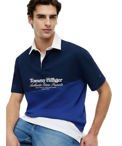 TOMMY HILFIGER(トミーヒルフィガー)の「グラフィックカラーブロッククラシックポロシャツ(ポロシャツ・メンズ・ブルー・MEDIUM/X-LARGE/SMALL/LARGE)」の2枚目の写真