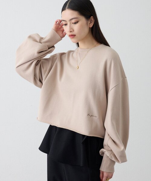THE PAUSE(ザ ポーズ)の「【THE PAUSE】刺繍ショートスウェット(スウェット・レディース・サックスブルー/ブラウン/ベージュ・FREE)」の3枚目の写真