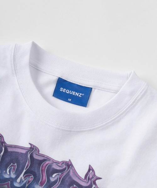 SEQUENZ（シークエンズ）の「【72】【SEQUENZ/シークエンズ】モグモグ拉麺＆スペースキャット ルーズ クルーネック Tシャツ/アニマル柄/猫好き（Tシャツ/カットソー・メンズ・ホワイト/ブラック系/ホワイト系/ブラック・L/M）」の10枚目の写真