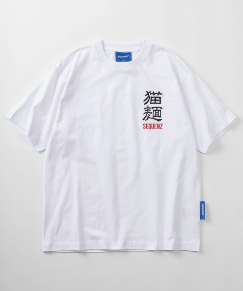 SEQUENZ（シークエンズ）の「【72】【SEQUENZ/シークエンズ】モグモグ拉麺＆スペースキャット ルーズ クルーネック Tシャツ/アニマル柄/猫好き（Tシャツ/カットソー・メンズ・ホワイト/ブラック系/ホワイト系/ブラック・L/M）」の14枚目の写真