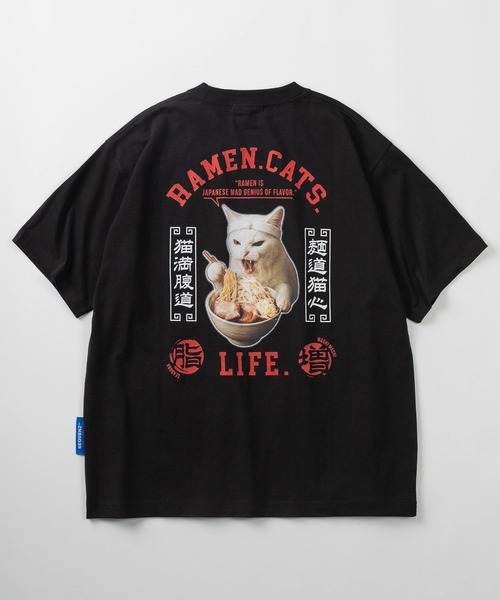 SEQUENZ（シークエンズ）の「【72】【SEQUENZ/シークエンズ】モグモグ拉麺＆スペースキャット ルーズ クルーネック Tシャツ/アニマル柄/猫好き（Tシャツ/カットソー・メンズ・ホワイト/ブラック系/ホワイト系/ブラック・L/M）」の17枚目の写真