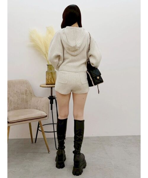 EVRIS(エヴリス)の「ダブルジャガードニットショートパンツ【セットアップ着用可能】(その他パンツ・レディース・ブラック/ピンク/アイボリー/その他1・FREE)」の9枚目の写真
