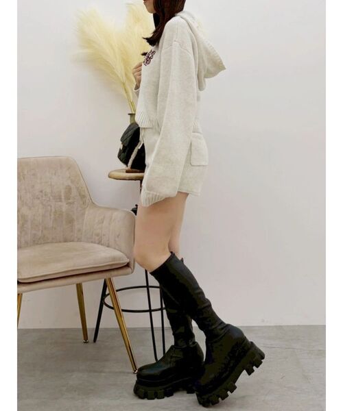 EVRIS(エヴリス)の「ダブルジャガードニットショートパンツ【セットアップ着用可能】(その他パンツ・レディース・ブラック/ピンク/アイボリー/その他1・FREE)」の10枚目の写真