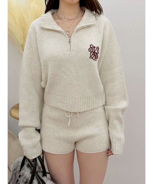 EVRIS(エヴリス)の「ダブルジャガードニットショートパンツ【セットアップ着用可能】(その他パンツ・レディース・ブラック/ピンク/アイボリー/その他1・FREE)」の14枚目の写真