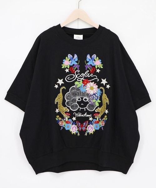 ScoLar(スカラー)の「ScoLar(スカラー) スカラー×ヒョウ 刺繍プルオーバー(Tシャツ/カットソー・レディース・ブラック/グレー/ピンク・MEDIUM)」の8枚目の写真