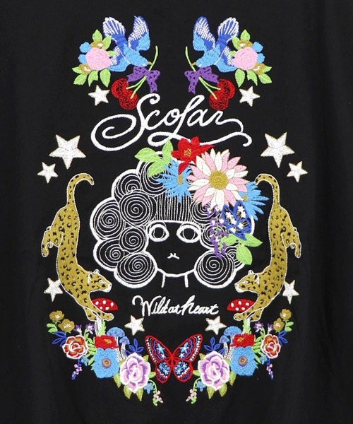 ScoLar(スカラー)の「ScoLar(スカラー) スカラー×ヒョウ 刺繍プルオーバー(Tシャツ/カットソー・レディース・ブラック/グレー/ピンク・MEDIUM)」の9枚目の写真